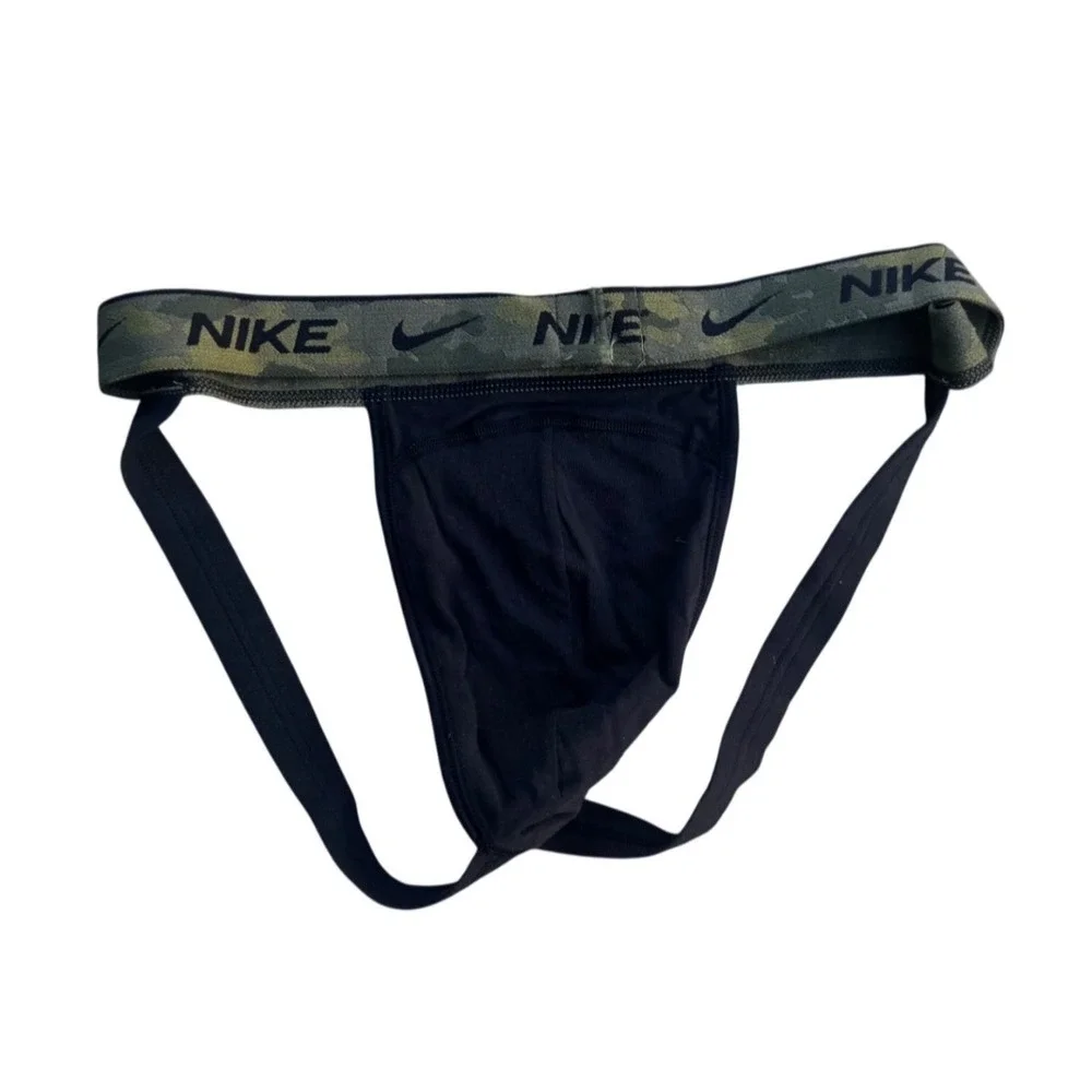 Nike Dri-FIT Men XL Jockstrap Black Camo Waistband Athletic Supporter Underwear